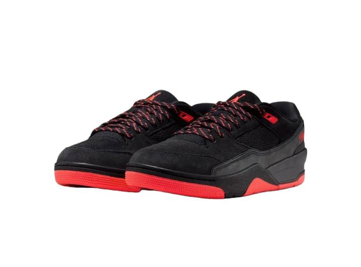 Jordan FLIGHT COURT basketball shoes for men, black and red — изображение 5
