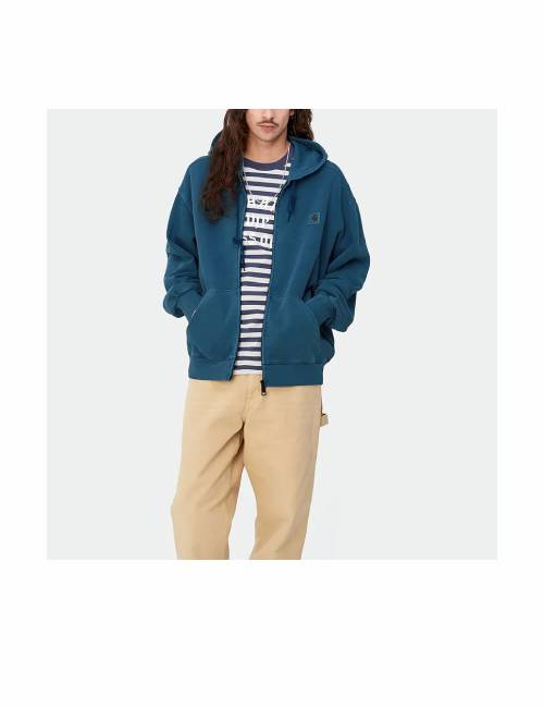 Carhartt WIP SS24 Hooded Nelson Jacket, Zippered, Square Tag, Drop Shoulder, Long Sleeve Jacket, Unisex — изображение 3