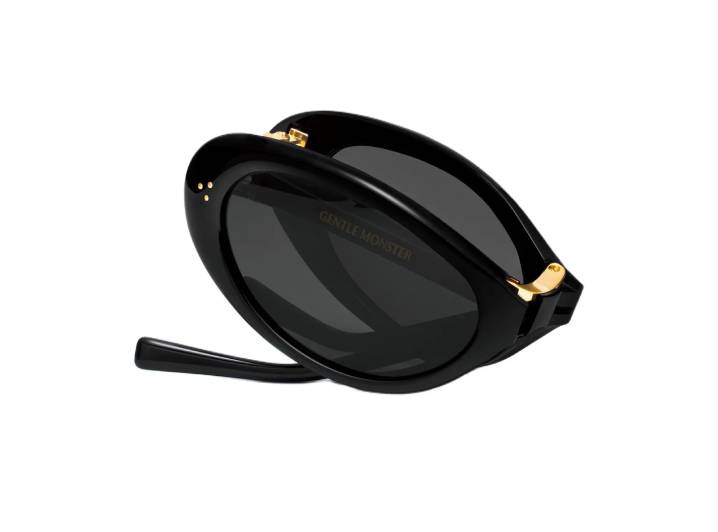 GENTLE MONSTER oval sunglasses from the pocket series, unisex, black. — изображение 3