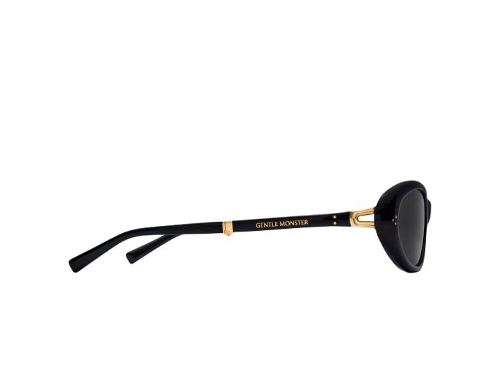 GENTLE MONSTER oval sunglasses from the pocket series, unisex, black. — изображение 5