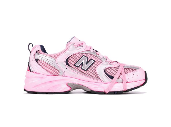 New Balance NB 530 Distressed Running Shoes, Unisex, Pink, White, and Silver — изображение 2