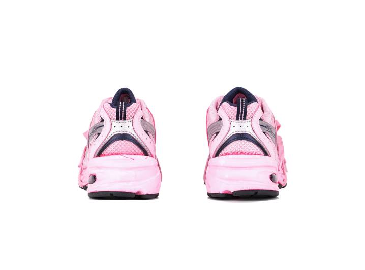 New Balance NB 530 Distressed Running Shoes, Unisex, Pink, White, and Silver — изображение 3