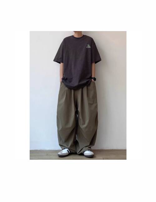 MORii Japanese retro loose-fitting, pleated, wide-leg trousers, unisex — изображение 3
