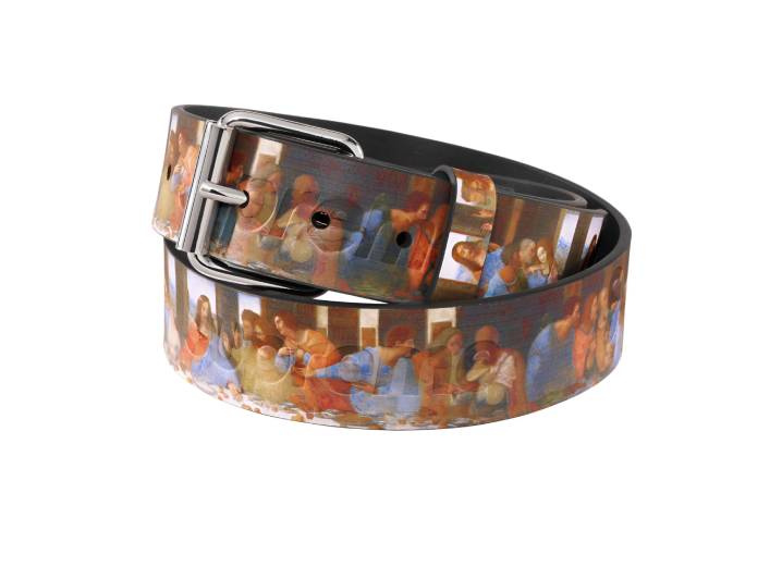Supreme SS25 WEEK 5 Last Supper Leather Belt, unisex, brown