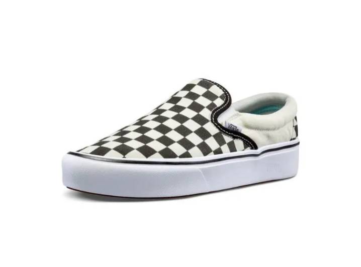 Vans slip-on super stretchy low-top sneakers, unisex, black and white checkered pattern — изображение 6