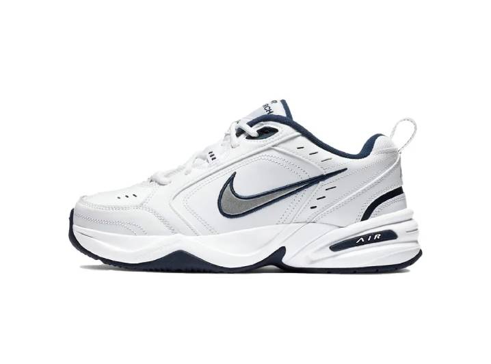 Nike Air Monarch 4 White Navy Retro Classic Non-slip Low-top Dad Shoes for Men