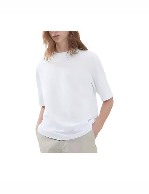UNIQLO SS23 U Series Solid Color Pullover Crew Neck Short Sleeve T-Shirt, Unisex, White — изображение 3