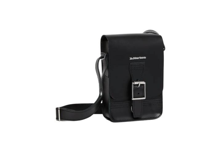 Dr. Martens Flap-Opening Leather Crossbody Bag, Unisex Style, Black. — изображение 3