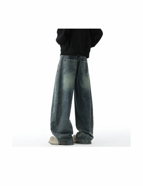 AULDEY 06 Denim King. A-line silhouette, retro style, basic floor-length jeans, unisex. — изображение 3