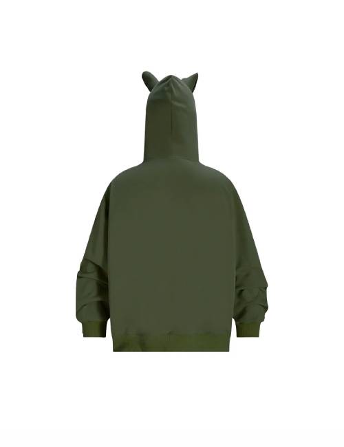 KAKAZZY Thick hooded cardigan made of pure cotton with a creative pattern, zipper, unisex — изображение 3