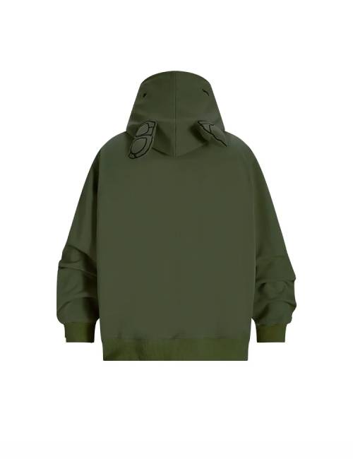 KAKAZZY Thick hooded cardigan made of pure cotton with a creative pattern, zipper, unisex — изображение 5