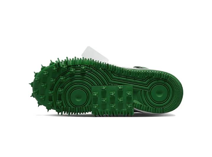 Nike × OFF-WHITE Air Force 1 "Pine Green" Leather Collaboration Mid-Top Trendy Casual Sneakers, Unisex, Pine Green — изображение 2