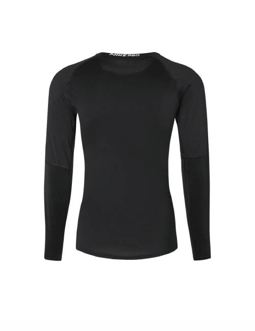 Nike Men's Dri-Fit Crew Neck T-Shirt with a Slim Fit and Long Sleeves in Black. — изображение 4