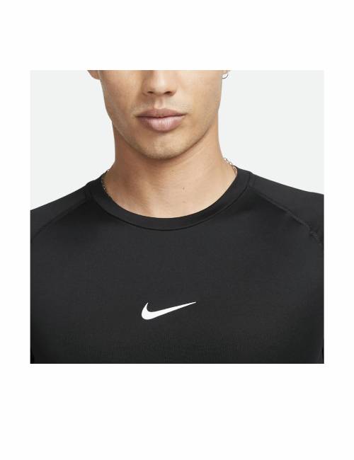 Nike Men's Dri-Fit Crew Neck T-Shirt with a Slim Fit and Long Sleeves in Black. — изображение 6