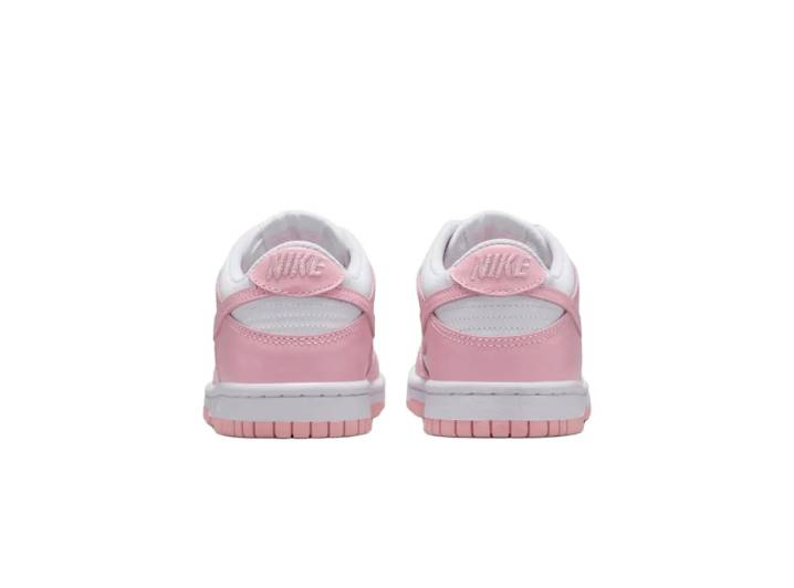 Nike Dunk Leather Low Junior Low-top Sneakers for Teens, Pink and White, Unisex — изображение 3
