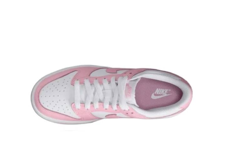 Nike Dunk Leather Low Junior Low-top Sneakers for Teens, Pink and White, Unisex — изображение 5