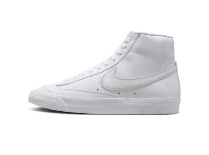 Nike Blazer '77 Sport Casual Durable Mid-Top Sneakers for Men, Pure White