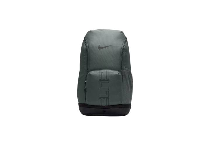 Nike Varsity 32L front logo print polyester backpack, unisex and couple style, grey.