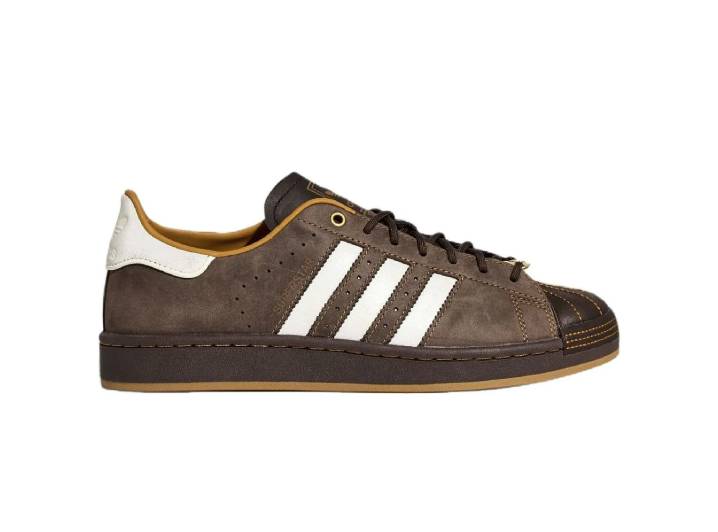 Adidas Originals Superstar 2 sneakers made of genuine leather, unisex, dark brown. — изображение 4