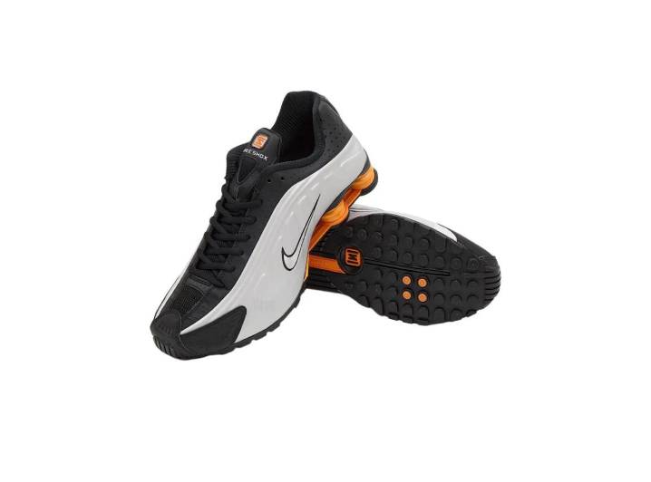 Nike Shox R4: Low-top running sneakers, unisex, black and silver. — изображение 2