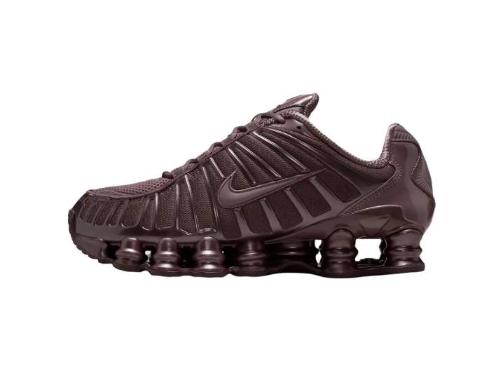 Nike Shox TL series comfortable and snug-fitting casual shoes for women, dark purple.