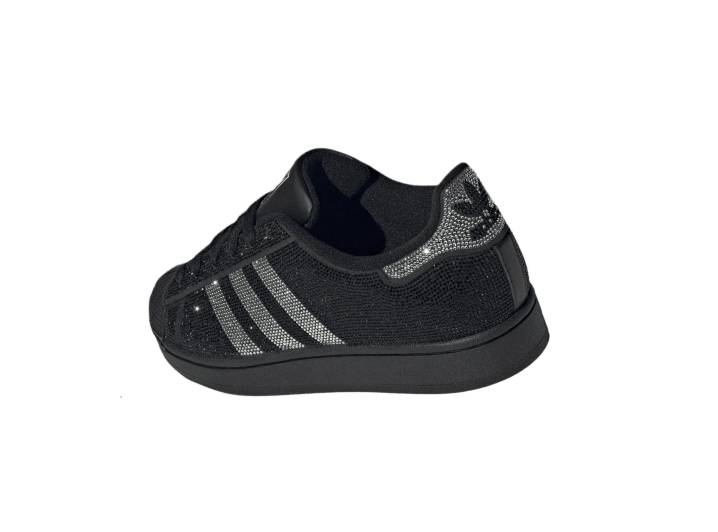 Аdidas Originals Superstar 2 Valentine's Day Limited Edition Classic Comfort Diamond-Studded Sneakers for Women, Black and Silver — изображение 4