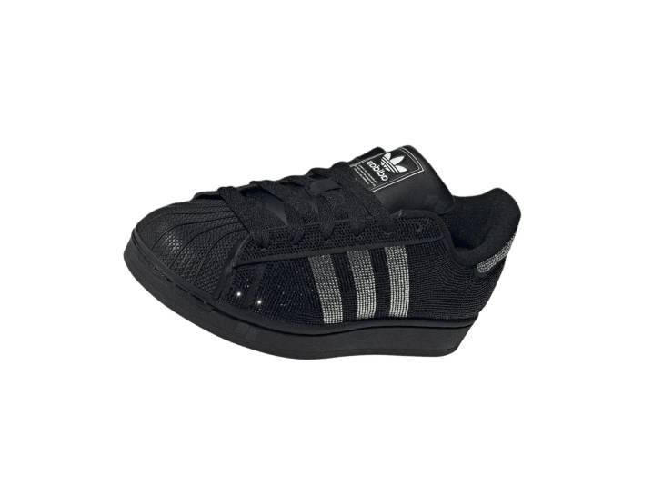 Аdidas Originals Superstar 2 Valentine's Day Limited Edition Classic Comfort Diamond-Studded Sneakers for Women, Black and Silver — изображение 5