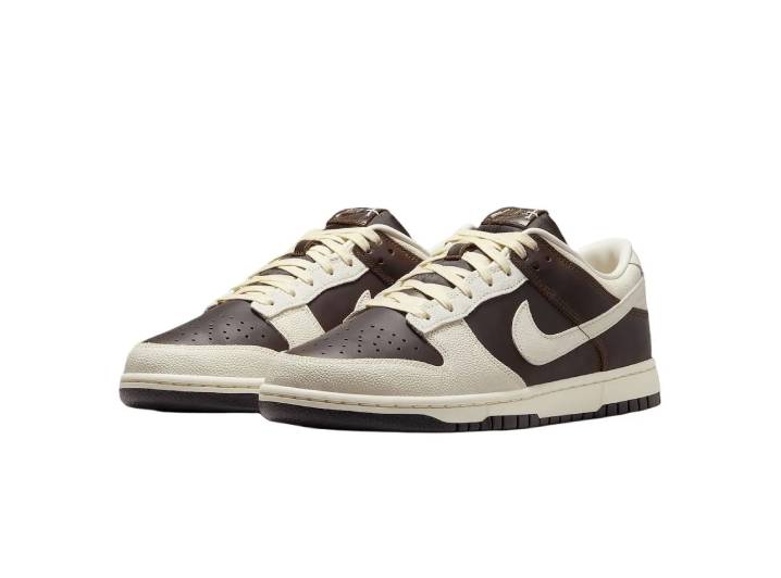 Nike Dunk Low Classic Low Top Sneakers for Men, Brown and White — изображение 6