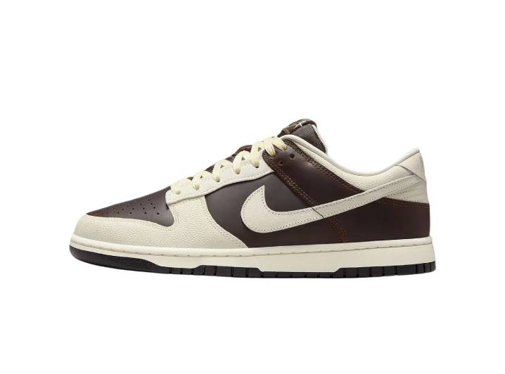 Nike Dunk Low Classic Low Top Sneakers for Men, Brown and White