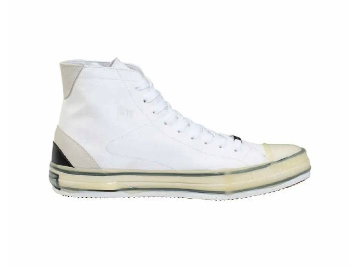 PALM ANGELS Men's White Casual High-Top Canvas Shoes — изображение 5