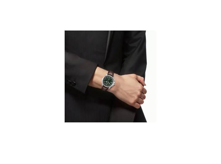 SEIKO men's watch with 200m water resistance, leather strap, diameter 39.5mm — изображение 2