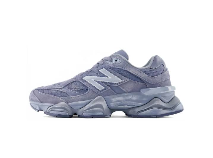 New Balance NB 9060 low-top, casual, unisex, gray-purple sneakers.