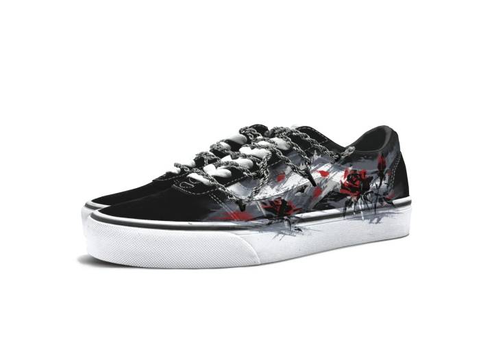 Vans Ward No Man's Land Rose Retro Distressed Fashion Versatile Street Style Metal Deconstructed Durable Low-Top Sneakers Women's Black and Red — изображение 5