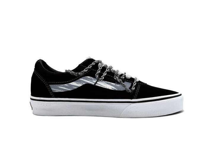 Vans Ward No Man's Land Rose Retro Distressed Fashion Versatile Street Style Metal Deconstructed Durable Low-Top Sneakers Women's Black and Red — изображение 6