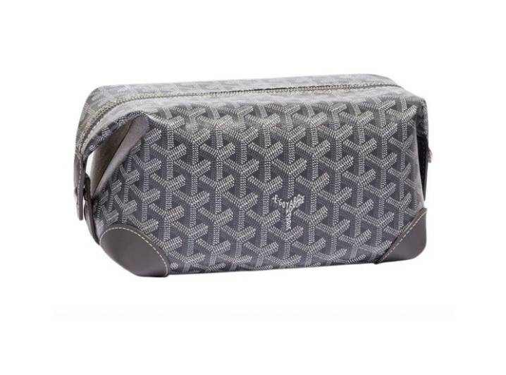 Unisex Goyard Bowling 25Y clutch/cosmetic bag featuring the signature pattern and a combination canvas and leather trim. — изображение 5