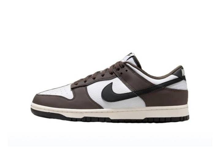 Nike Dunk Synthetic Leather "Next Nature" Low-Top Sneakers, Unisex, Brown, Black, and White