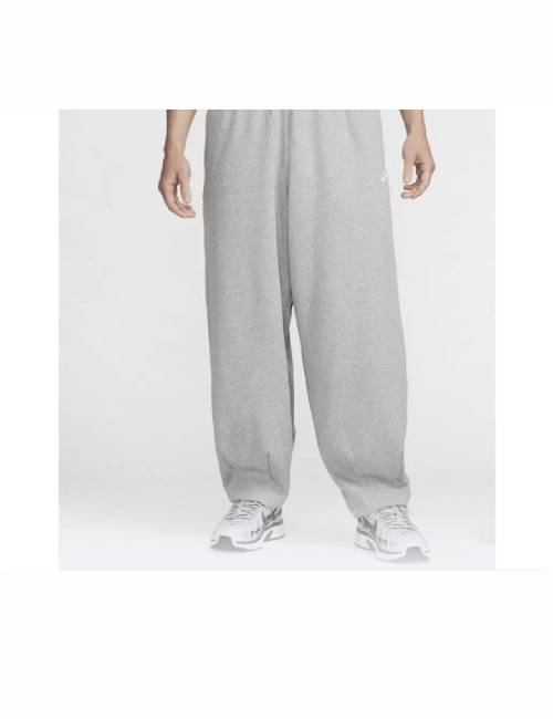 Nike Club M Nk Ft Oversized Pant, Solid Color Mid-Rise Brand Logo Casual Pants, Unisex Grey — изображение 3