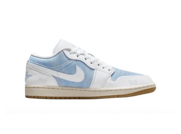 Women's Jordan Air Jordan 1 Low retro sneakers (leather and denim) with a non-slip sole — изображение 5