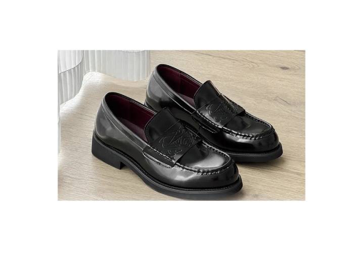 KACHILANG Retro British Style Trendy Slip-on Loafers for Men black — изображение 3