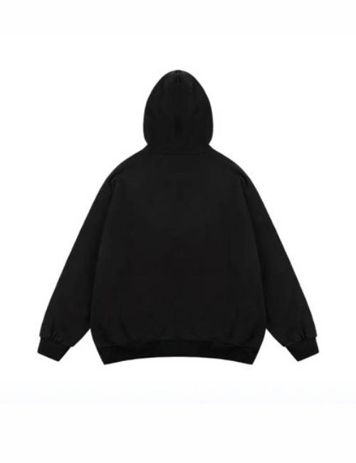 PILOTDRAGON P&D 24FW American-style loose hooded cardigan, unisex, black — изображение 3