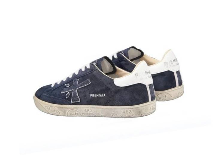 PREMIATA Leather Comfortable and Versatile Sneakers for Men, Blue — изображение 5