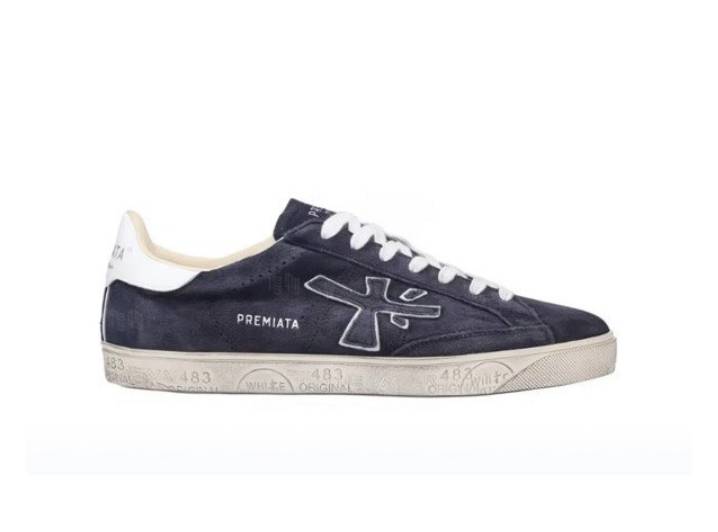 PREMIATA Leather Comfortable and Versatile Sneakers for Men, Blue — изображение 3