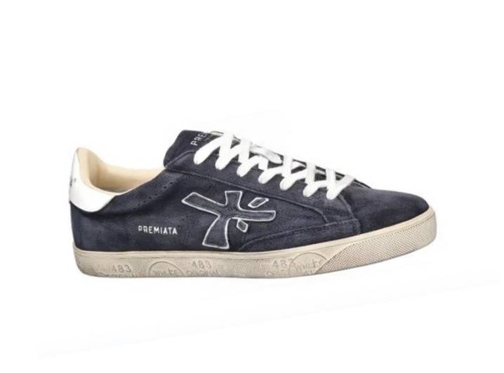 PREMIATA Leather Comfortable and Versatile Sneakers for Men, Blue — изображение 2