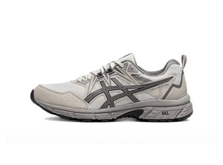 ASICS Gel-Venture 8 Comfortable Low-Top Trail Running Shoes (Men's, Grey) - Made of Fabric and Synthetic Leather, Durable, Breathable, and Supportive