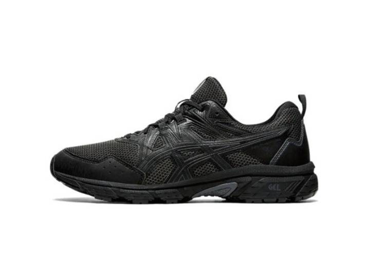 Asics Gel-Venture 8 Comfort Fabric Low-Top Training Running Shoes, Men's Black