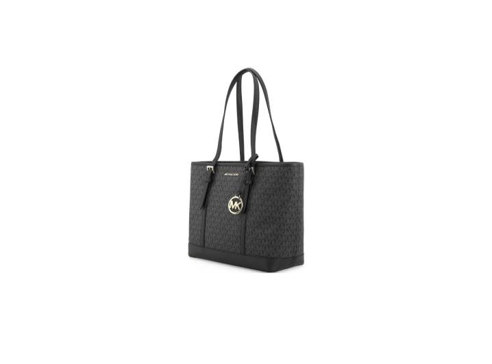 MICHAEL KORS MK Jet Set Travel Classic Monogram Canvas Tote Bag, Women's Tote Bag, Shoulder Bag, Black — изображение 5