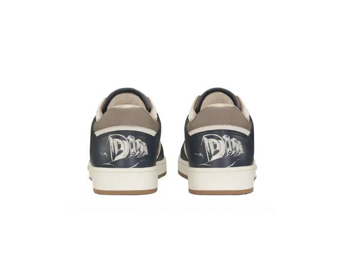 DIOR B27 Leather Oblique Print Low-Top Fashion Sneakers for Men, Grey-Brown — изображение 2