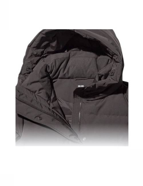 UNIQLO Women's Black Down Jacket with Drop Shoulders and Straight Cut for Comfortable Long Sleeves Black — изображение 3