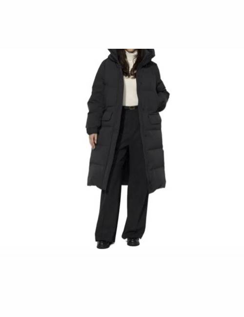 UNIQLO Women's Black Down Jacket with Drop Shoulders and Straight Cut for Comfortable Long Sleeves Black — изображение 4