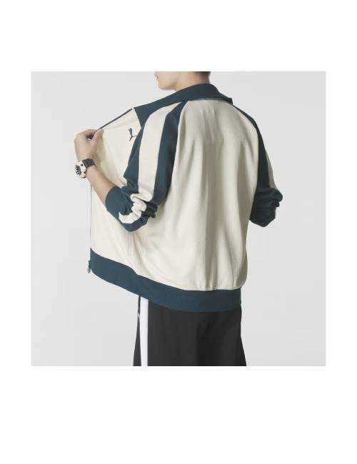 PUMA Comfortable and Versatile Sporty Casual Knit Jacket, Unisex, Off-White — изображение 5